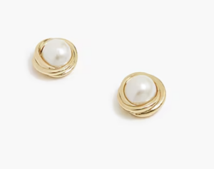 Pearl and Gold Stud Earrings